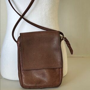 SVEN USA BERKELEY SOFT MAUVE/BROWN LEATHER CROSSBODY ENVELOPE SHOULDER BAG
